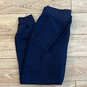 Navy Mandala high waisted jogger scrub pants